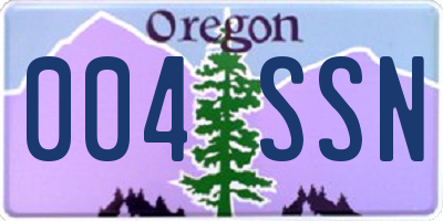 OR license plate 004SSN