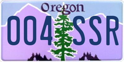 OR license plate 004SSR