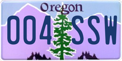 OR license plate 004SSW