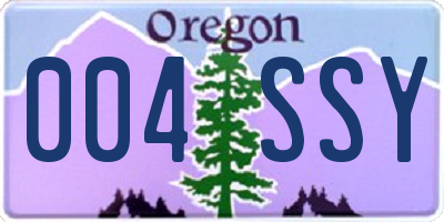 OR license plate 004SSY