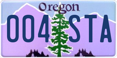OR license plate 004STA