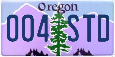 OR license plate 004STD