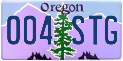 OR license plate 004STG