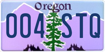 OR license plate 004STQ