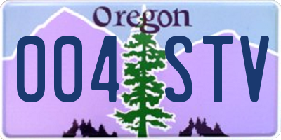 OR license plate 004STV