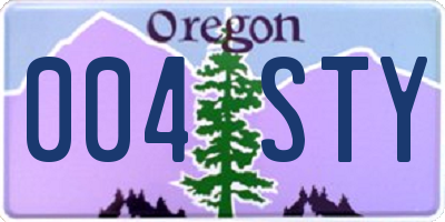 OR license plate 004STY