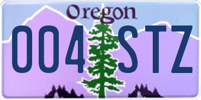 OR license plate 004STZ