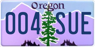 OR license plate 004SUE