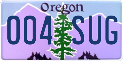 OR license plate 004SUG