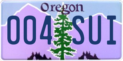OR license plate 004SUI