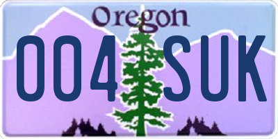 OR license plate 004SUK