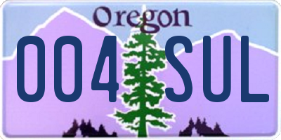 OR license plate 004SUL