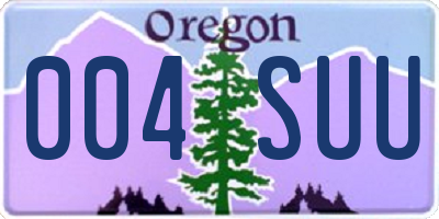 OR license plate 004SUU