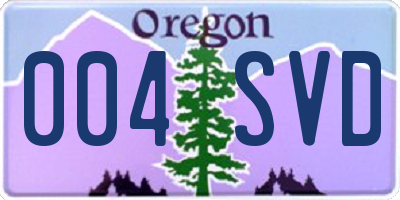 OR license plate 004SVD