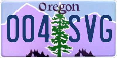 OR license plate 004SVG