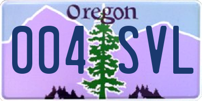 OR license plate 004SVL