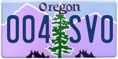 OR license plate 004SVO