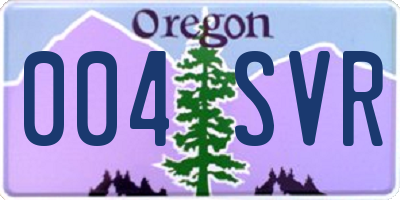OR license plate 004SVR