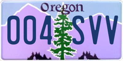 OR license plate 004SVV