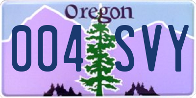 OR license plate 004SVY