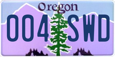 OR license plate 004SWD