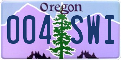 OR license plate 004SWI