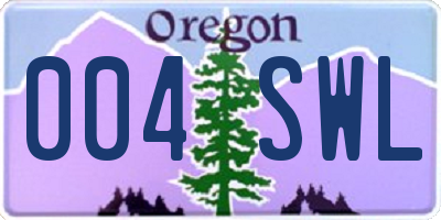 OR license plate 004SWL