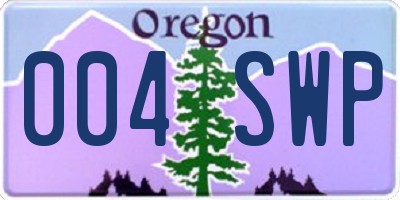 OR license plate 004SWP