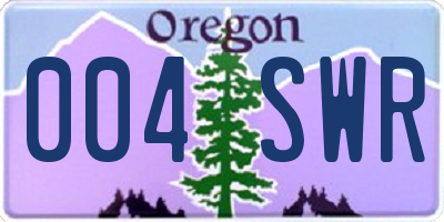 OR license plate 004SWR