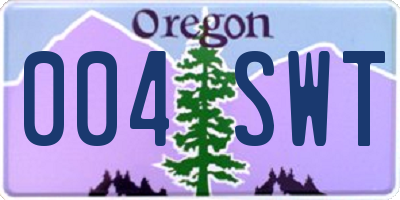 OR license plate 004SWT