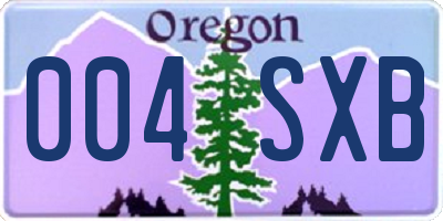 OR license plate 004SXB