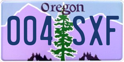 OR license plate 004SXF