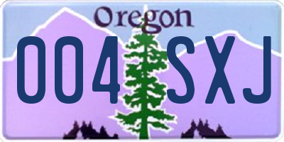 OR license plate 004SXJ