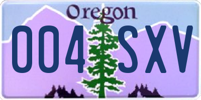 OR license plate 004SXV