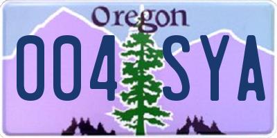 OR license plate 004SYA