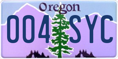 OR license plate 004SYC