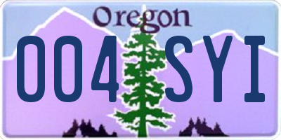 OR license plate 004SYI