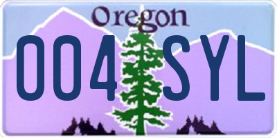 OR license plate 004SYL