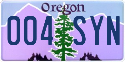 OR license plate 004SYN