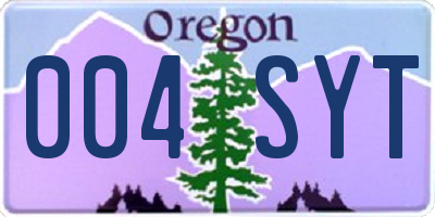 OR license plate 004SYT
