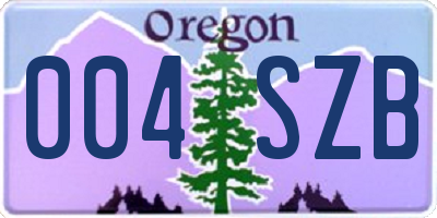 OR license plate 004SZB