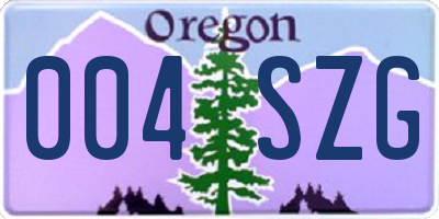 OR license plate 004SZG