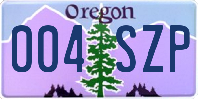 OR license plate 004SZP