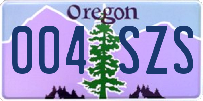 OR license plate 004SZS