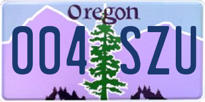 OR license plate 004SZU
