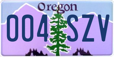 OR license plate 004SZV