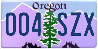 OR license plate 004SZX