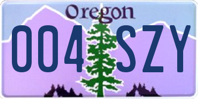 OR license plate 004SZY