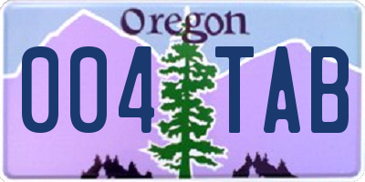 OR license plate 004TAB