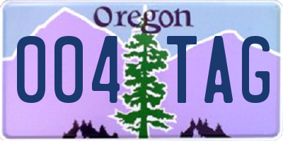 OR license plate 004TAG